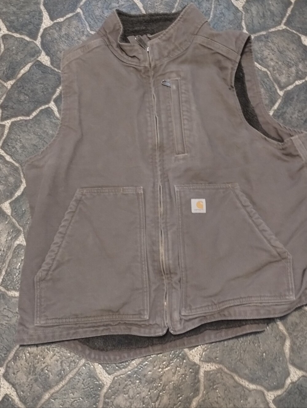 Carhartt women's  canvas sherpa lined work vest size XL VINTAGE